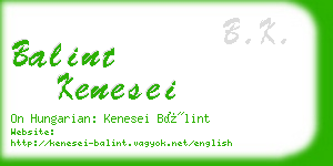 balint kenesei business card